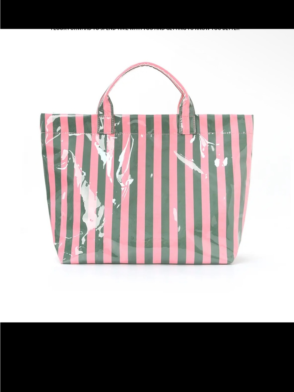 Striped Pink & Green Tote Bag - Women's Carryall